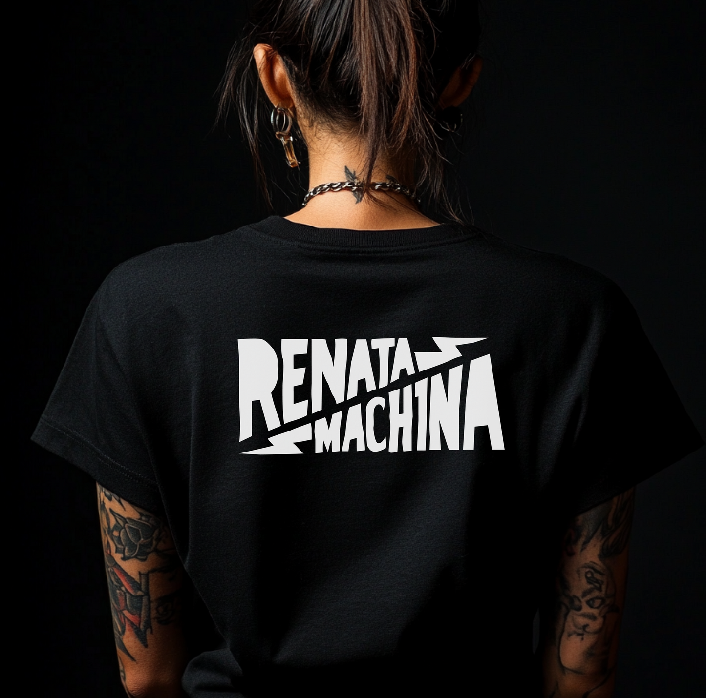 RM GET DIRT TEE BLACK/WHITE PRINT WOMENS