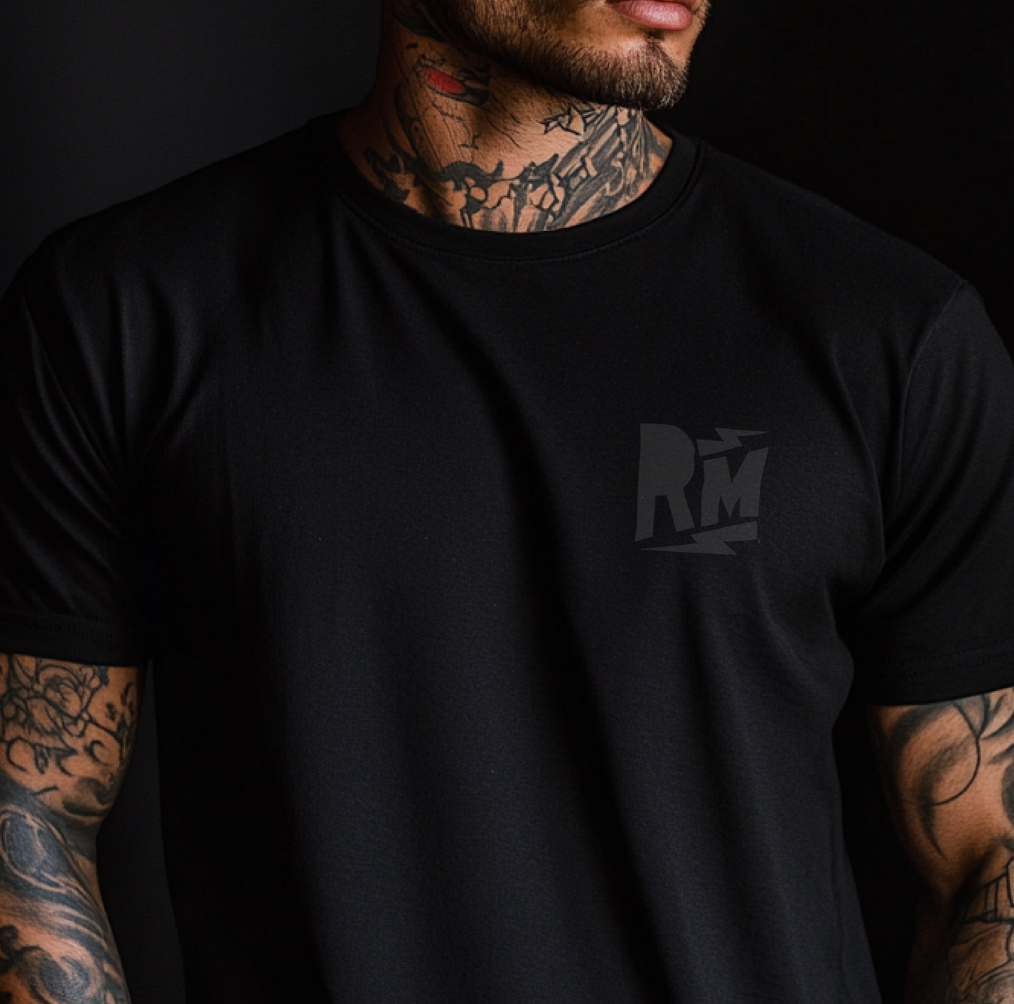 RM GET DIRT TEE BLACK/GREY PRINT MENS